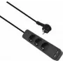 Listwa zasilająca helos ADVANCED 3-gniazdowa z ładowarką USB, czarna, kabel 1,5 m