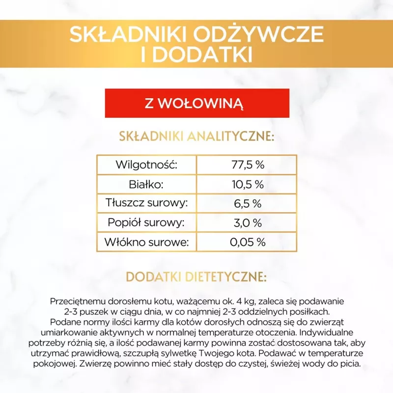 GOURMET Gold Wołowina - mokra karma dla kota - 85g