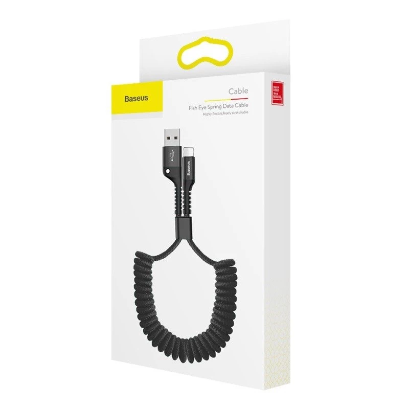 Kabel Baseus Lightning sprężynowy 1m 2A (czarny)