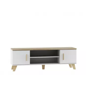 Cama TV stand LOTTA 160 2D2K Biały/sonoma