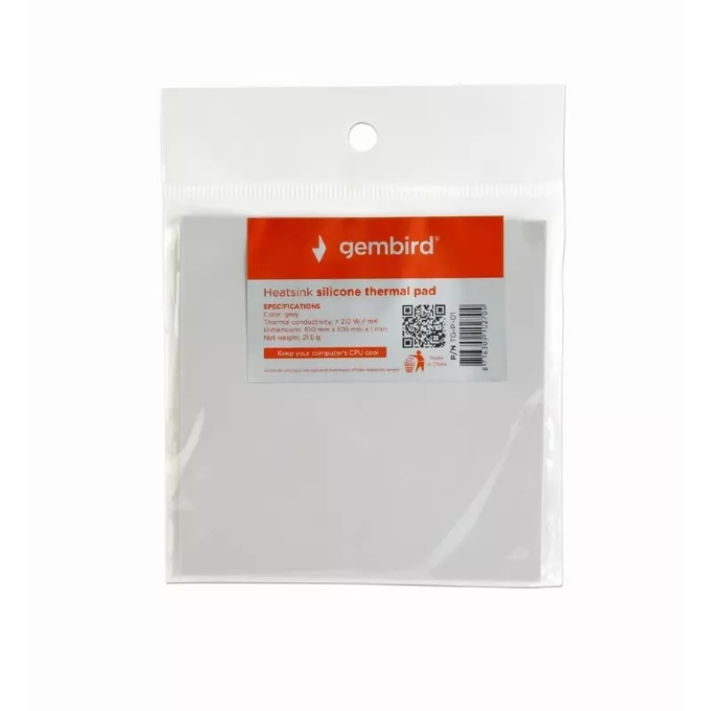 Podkładka termiczna silikonowa Gembird TG-P-01, 100 x 100 x 1 mm