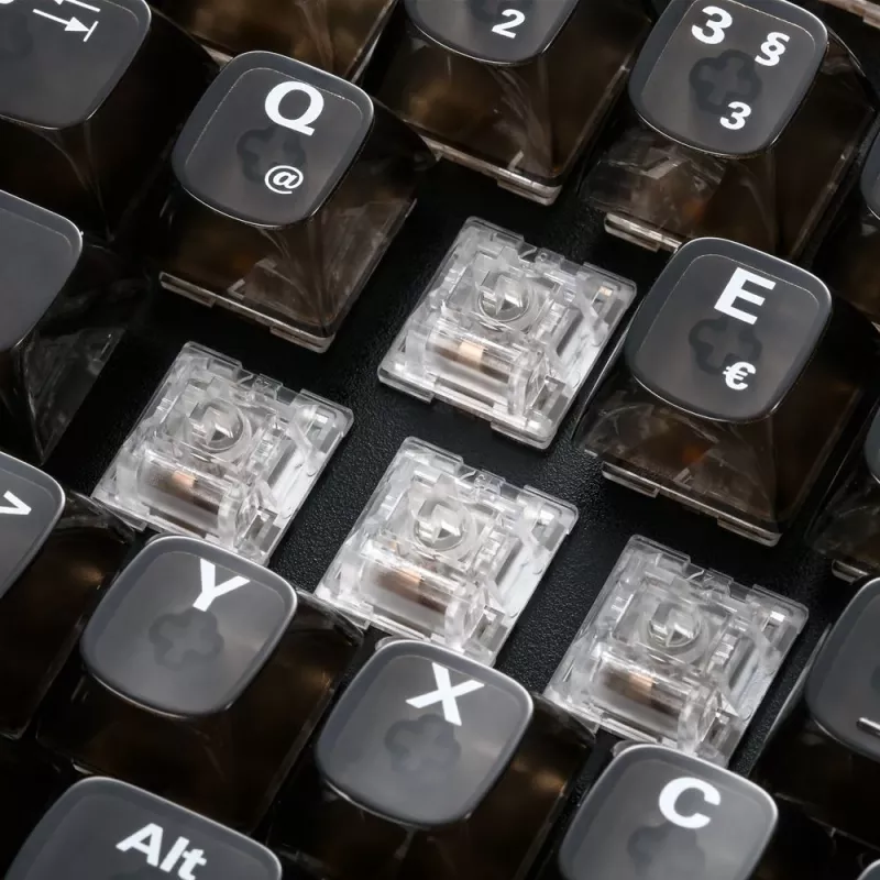 Mechaniczna klawiatura gamingowa Sharkoon Crystal Shark Czarny DE z podświetleniem RGB