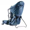 Nosidełko turystyczne Deuter Kid Comfort Pro, niebieskie, poliamid, maks. 22 kg, daszek przeciwsłoneczny, kieszeń boczna