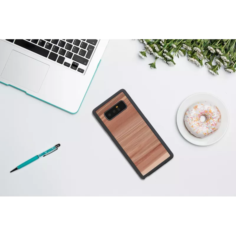 Etui na smartfon man and wood dla Galaxy Note 8 — cappuccino Czarny ochronne