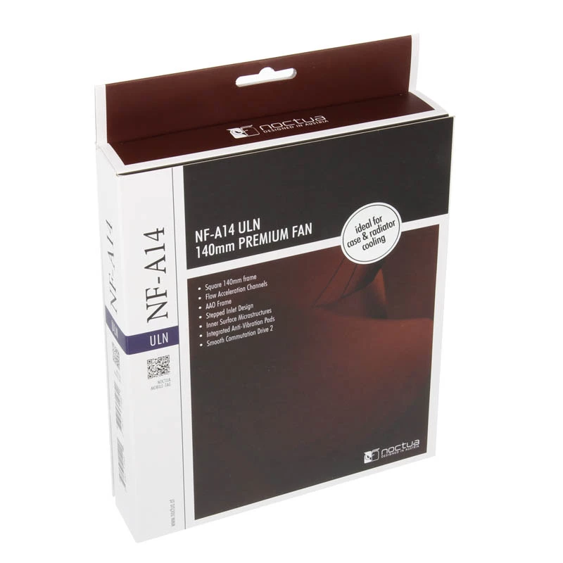 Wentylator Noctua NF-A14 ULN 140 mm do obudowy komputera, 140×25 mm, 600–800 RPM, 79,8 m³/h, 11,9 dB