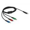 Kabel ładujący DeLOCK 3 w 1 USB Type-C na Lightning Micro USB 1 m
