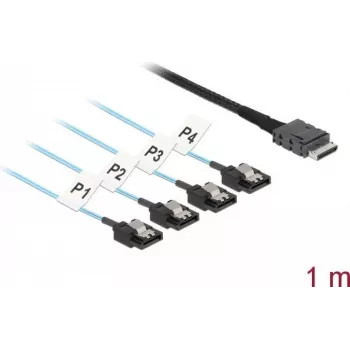 Delock OCuLink - wewnętrzny kabel SAS - SAS 12Gbit/s - OCuLink (SFF-8611) (M) na SATA (M) - 1 m (85829)