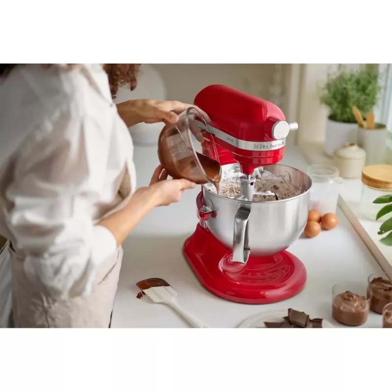 KitchenAid 5KSM60SPXEER mikser stojący 375 W szary, czerwony, stal nierdzewna