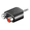 Goobay | Adapter RCA. Wtyk AUX 3,5 mm męski na 2 żeńskie stereo | 11604