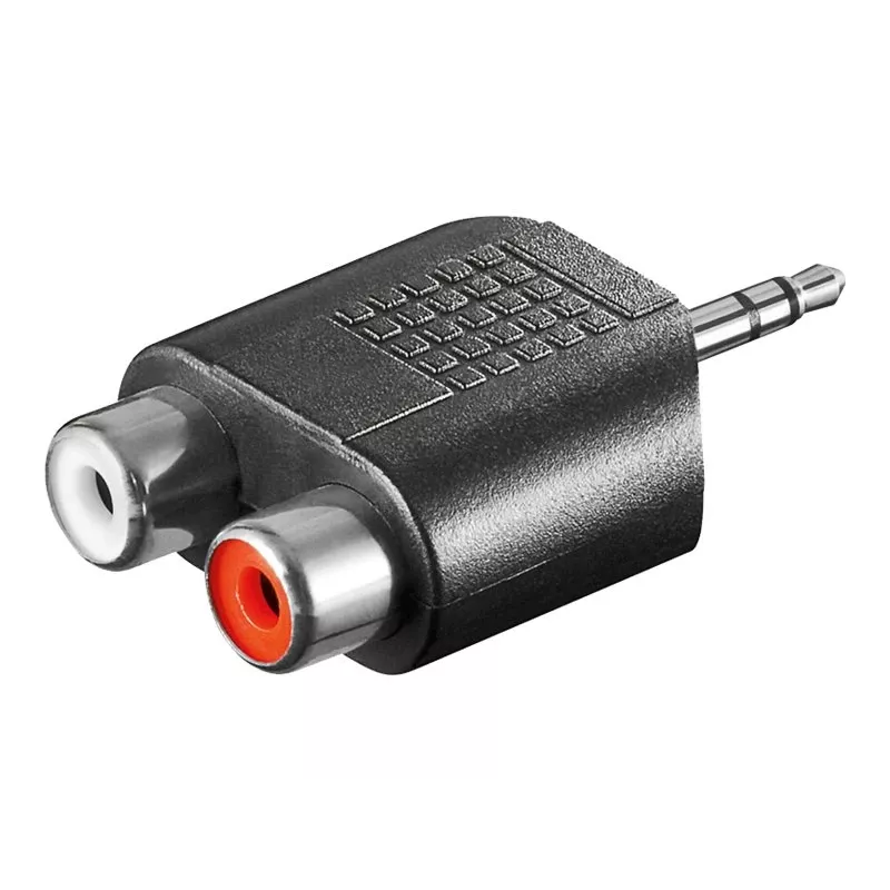 Goobay | Adapter RCA. Wtyk AUX 3,5 mm męski na 2 żeńskie stereo | 11604