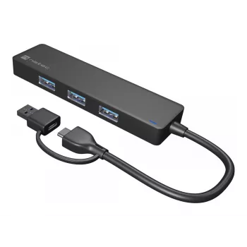 Koncentrator USB NATEC Mayfly USB 3.2 Gen 1 Typ-A Typ-C 5000 Mbit/s Czarny