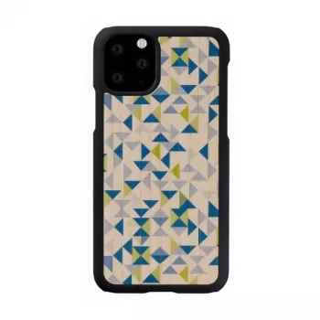 Etui na smartfona man and wood dla iPhone 11 Pro — niebieski trójkąt na czarnym tle, ochronna twarda skorupa
