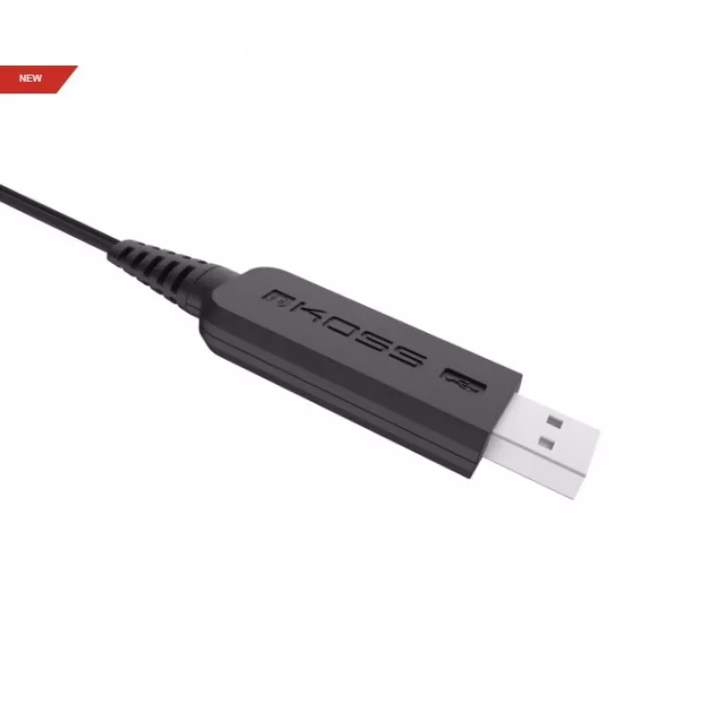 Słuchawki Koss CS200 USB, przewodowe, nauszne, połączenia/muzyka, USB Type-A, czarne