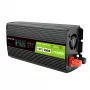 Przetwornica napięcia Green Cell PowerInverter LCD 12 V 500W/1000W do samochodu z wyświetlaczem - adapter/przetwornica czystej fali sinusoidalnej Auto Czarny