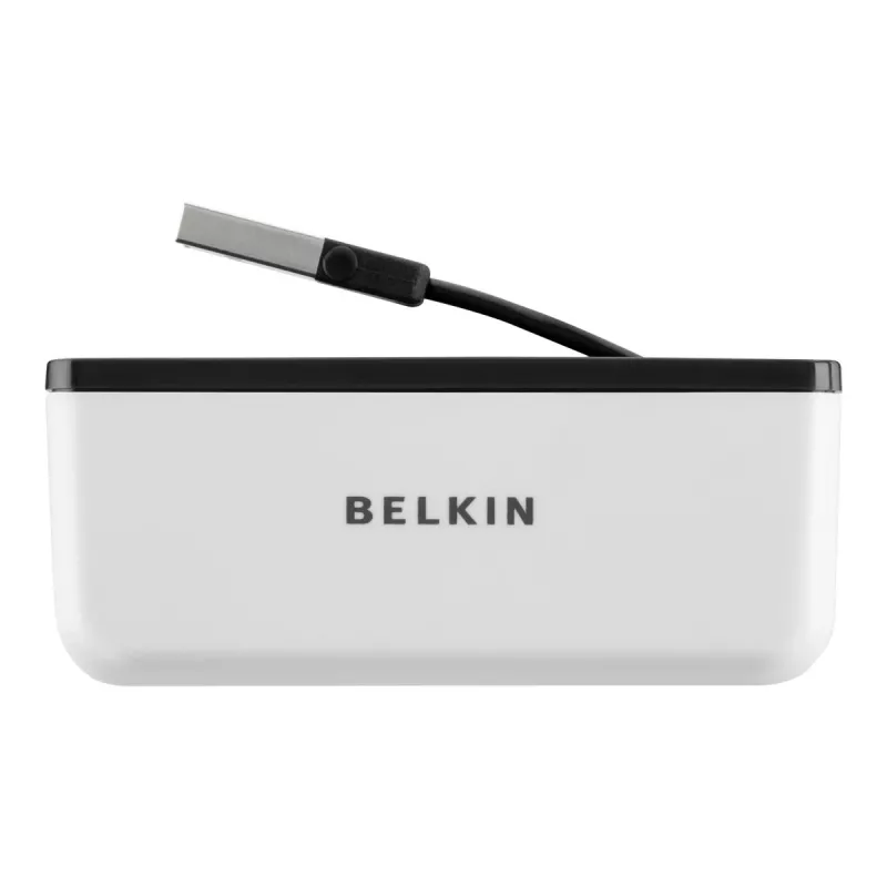 Belkin USB 2.0 4-Port Travel Hub, Srebrny, F4U021bt