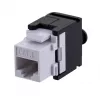 Keystone jack A-LAN MKB-U6-1 — RJ45 U/UTP Cat6, 22/26 AWG, obudowa ABS czarno-biała