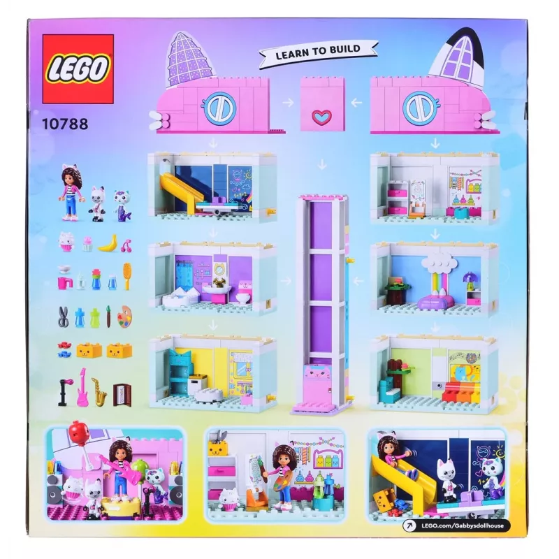 Zabawka konstrukcyjna LEGO Gabby's Dollhouse zestaw 10788 — 498 elementów, 3 minifigurki, dla dzieci od 4 lat