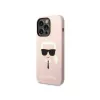 Karl Lagerfeld KLHMP14XSLKHLP iPhone 14 Pro Max 6.7 etui silikonowe jasnoróżowe / jasnoróżowe z głową Karla Magsafe
