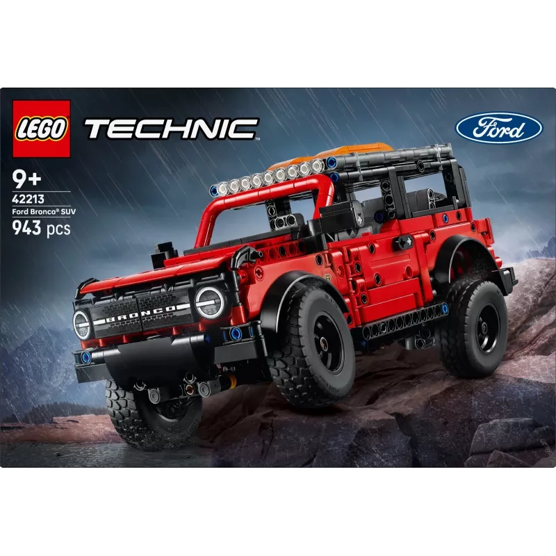 LEGO Technic zestaw konstrukcyjny Ford Bronco Off-Roader 4x4 model 42213 — 943 elementy, wiek 9+