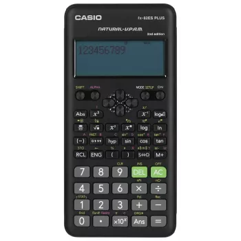 Kalkulator naukowy CASIO FX-82ES PLUS-2 Pocket — 252 funkcje, wyświetlacz matrycowy 12-cyfrowy, zasilany bateriami (AAA), czarny