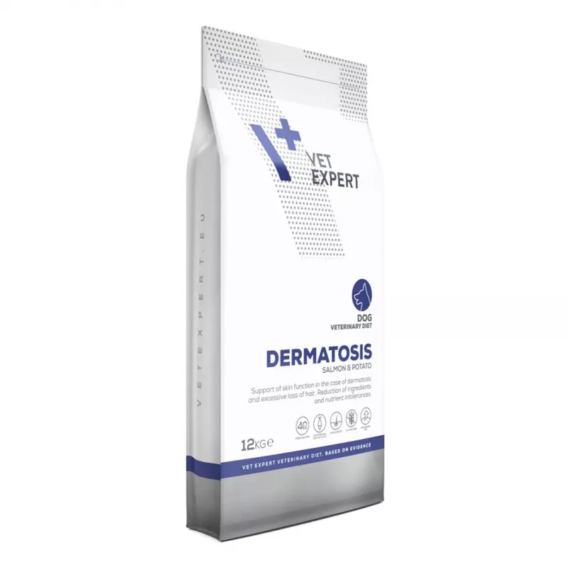 VET EXPERT Veterinary Diet Dermatosis Dog Salmon & Potato - sucha karma dla psa - 12 kg