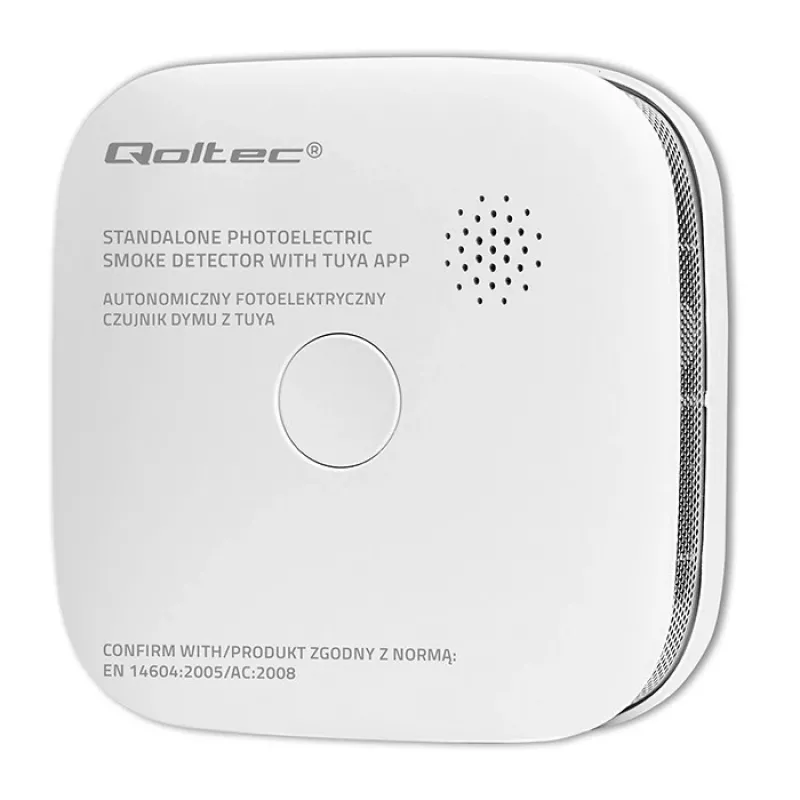 Czujnik dymu z baterią Tuya WiFi LED
