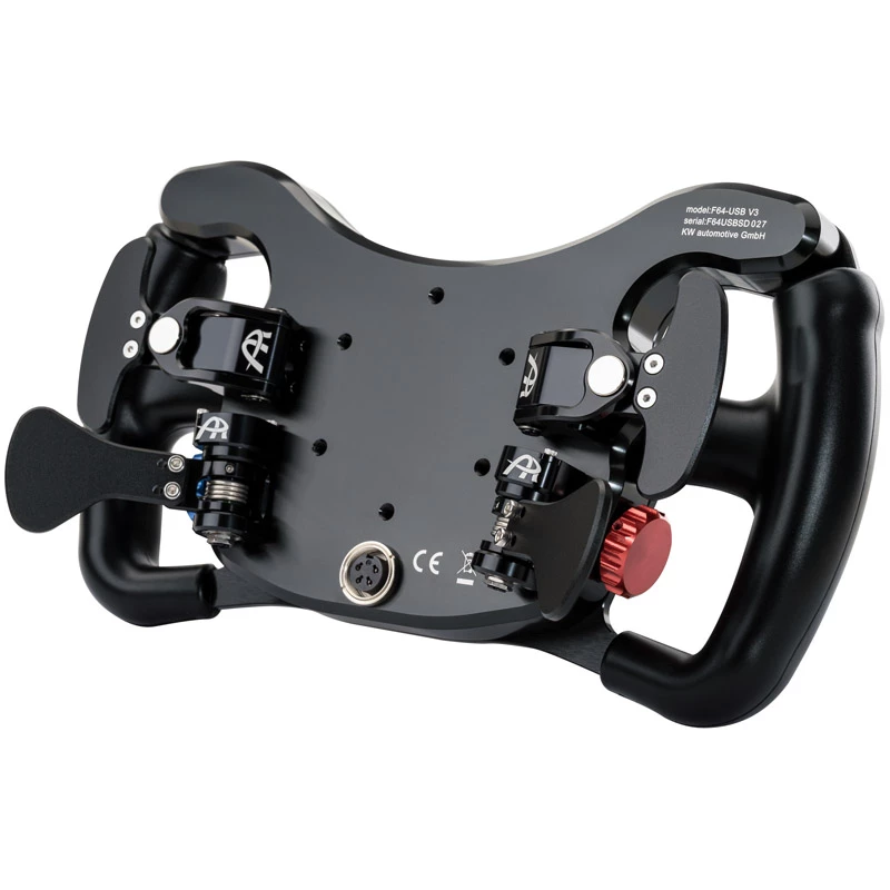 Kierownica wyścigowa Ascher Racing F64-USB V3 — ergonomiczna konstrukcja motylkowa, połączenie USB