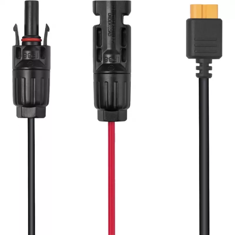 Kabel EcoFlow LMC4-XT60I-2.5M do paneli słonecznych, złącze XT60i, 2,5 m, czarno-czerwony