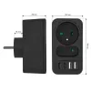 Rozgałęźnik zasilania MACLEAN MCE249 F/B — 2 gniazda AC (16A + 6A) z 2×USB-A i 2×USB-C PD 20W, wtyk EU, czarny