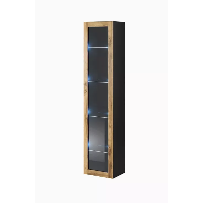 Cama zestaw mebli do salonu VIGO 3 czarny/dąb wotan
