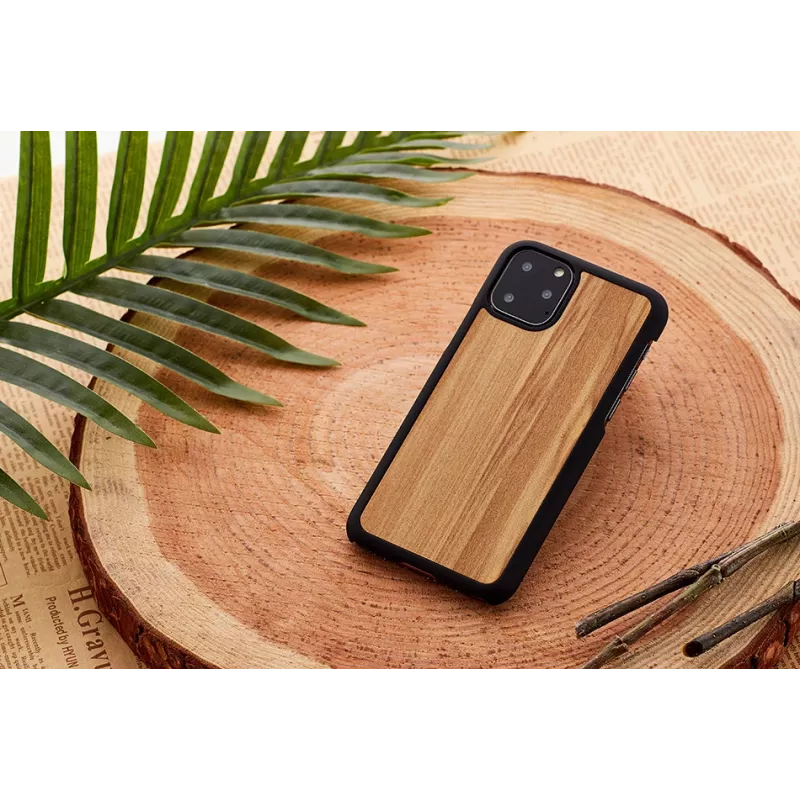 Etui na smartfona Man and Wood do iPhone 11 Pro Max — wykończenie cappuccino Czarny