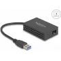Karta sieciowa DELOCK 66463 — interfejs USB do światłowodu, 1000 Mbit/s, czarna