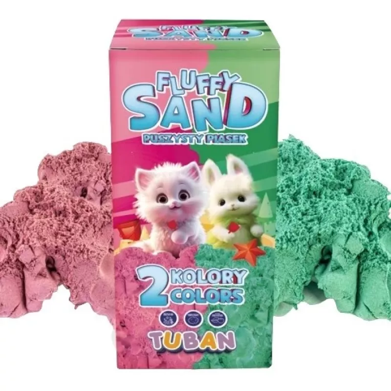 Zestaw Fluffy Sand 2x70g Różowy/Zielony TUBAN
