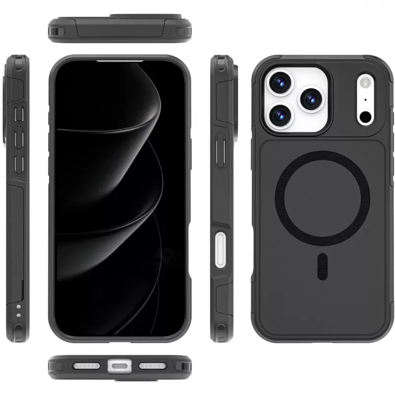 Etui brzegowe 4smarts Defend iPhone 17 Pro Max czarne 17,5 cm