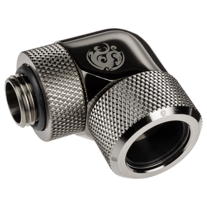 Adapter 90° BitsPower Advanced Multi-Link G1/4 cala AG na hardtube 16 mm OD, obrotowy