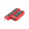 LANBERG tester sieciowy NT-0501 — obsługa RJ-11/RJ-12/RJ-45, maks. długość 250 m, wbudowana bateria, wskaźniki LED, czarny