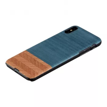 Etui na smartfona man and wood dla iPhone XS Max — denim Czarny