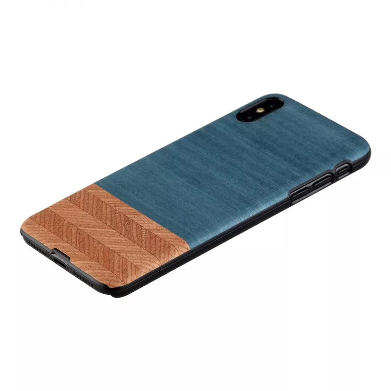 Etui na smartfona man and wood dla iPhone XS Max — denim Czarny