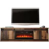 Szafka RTV Cama Meble GRANERO z miejscem na kominek, 2000×567×350 mm, płyta wiórowa/MDF, 2 drzwi przesuwne, matowy stare drewno