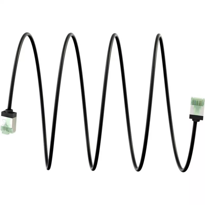 Goobay Ultra-Flexible CAT 8.1 Patch kabel cienki U/FTP czarny - wtyk extra krótki 99,9% (74354)