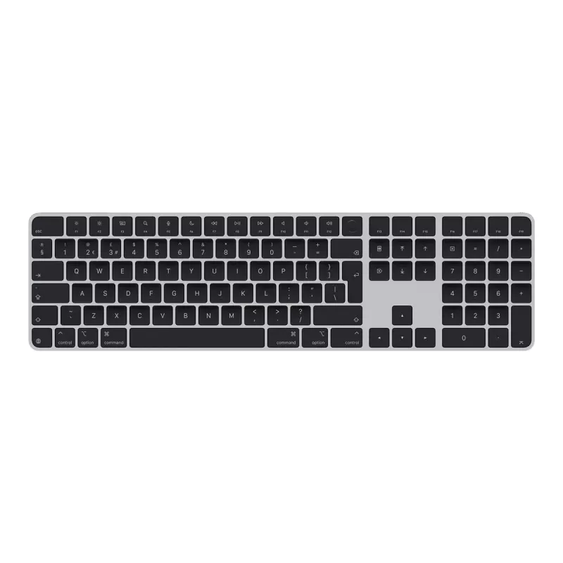 APPLE Magic Keyboard z Touch ID i klawiaturą numeryczną dla modeli Mac z Apple silicon - brytyjski angielski - czarne klawisze