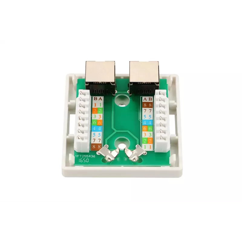 Natynkowe gniazdo sieciowe Extralink EX.9649 — 2x RJ45 Cat5e STP