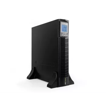 Zasilacz awaryjny zielony Cell UPS13 — zasilacz UPS online z podwójną konwersją, 1000 VA / 900 W, czysty sinus, 6 gniazd AC, LCD, 2×12V 9Ah