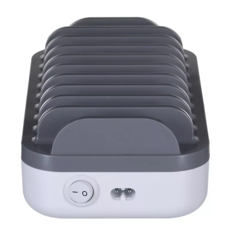 Manhattan Charging Station, 10x Ports: 3x USB-C (up to 18W PD) and 7x USB-A (up to 12W), 120W Total Output, biały/szary, Three Year Warranty