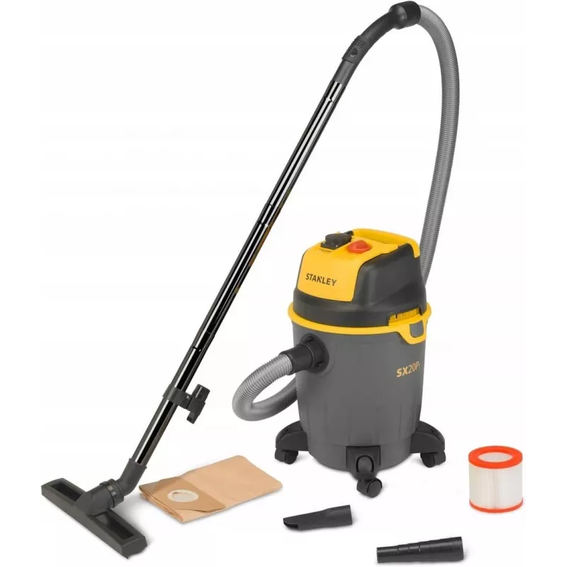 Odkurzacz przemysłowy STANLEY SXVC20PTE, 1200 W, 20 L na mokro i sucho, wąż 3 m, kabel 2,5 m, 17 kPa