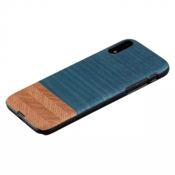 etui na smartfona man and wood dla iPhone XR — etui ochronne denim Czarny