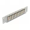 Patch panel światłowodowy DeLOCK 10 cali 12 portów LC Quad Beżowy 1U Szary