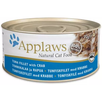 APPLAWS Filet z tuńczyka z krabem w bulionie - mokra karma dla kota - 70g