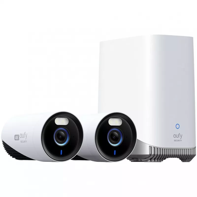 Anker Eufy eufyCam E330 (Professional) - Zestaw 2 kamer - Sieciowa kamera monitorująca - Obszar zewnętrzny - odporna na warunki atmosferyczne - Kolor (dzień/noc) - 8 MP - 3840 x 2160 - 4K - Audio - Wi-Fi - 2