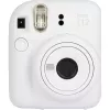 Aparat natychmiastowy Fujifilm Instax Mini 12 biały — odbitki 86×54 mm, ogniskowa 60 mm, bateria AA